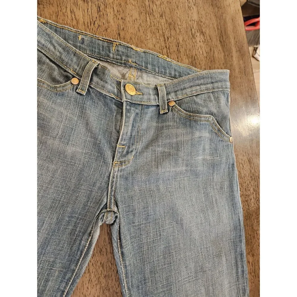 Women's vintage Y2K Mid-rise Jeans Straight 90's Light Denim Pants Blue boot cut - Picture 6 of 16